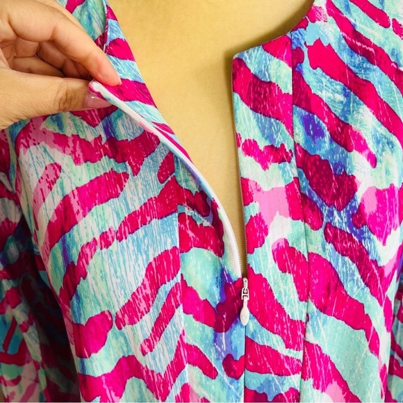 Ibkul Pink Long sleeve UPF 50 Athletic Golf Dress Mesh sleeve - Picture 3 of 6